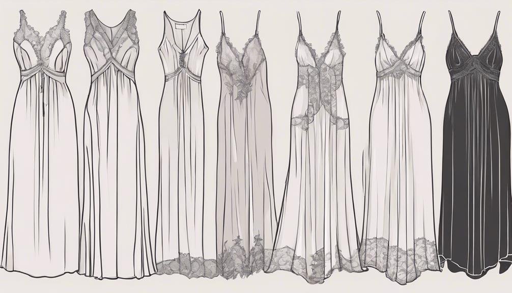 silk nightgown collection variety